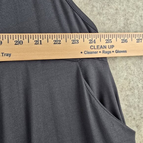 Long Wide-Leg Black Jumpsuit Size 7XL Polyester Blend Loose Fit Stretchy Fabric - Picture 9 of 10